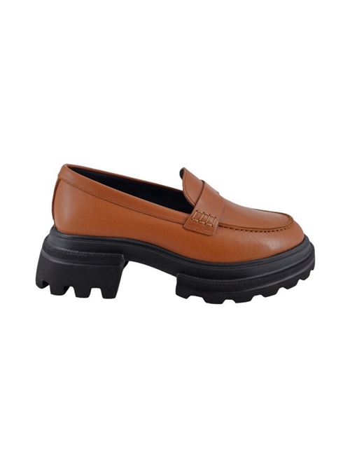 Mocassino marrone chiaro da donna in pelle HOGAN | HXW6740FM506LOS018
